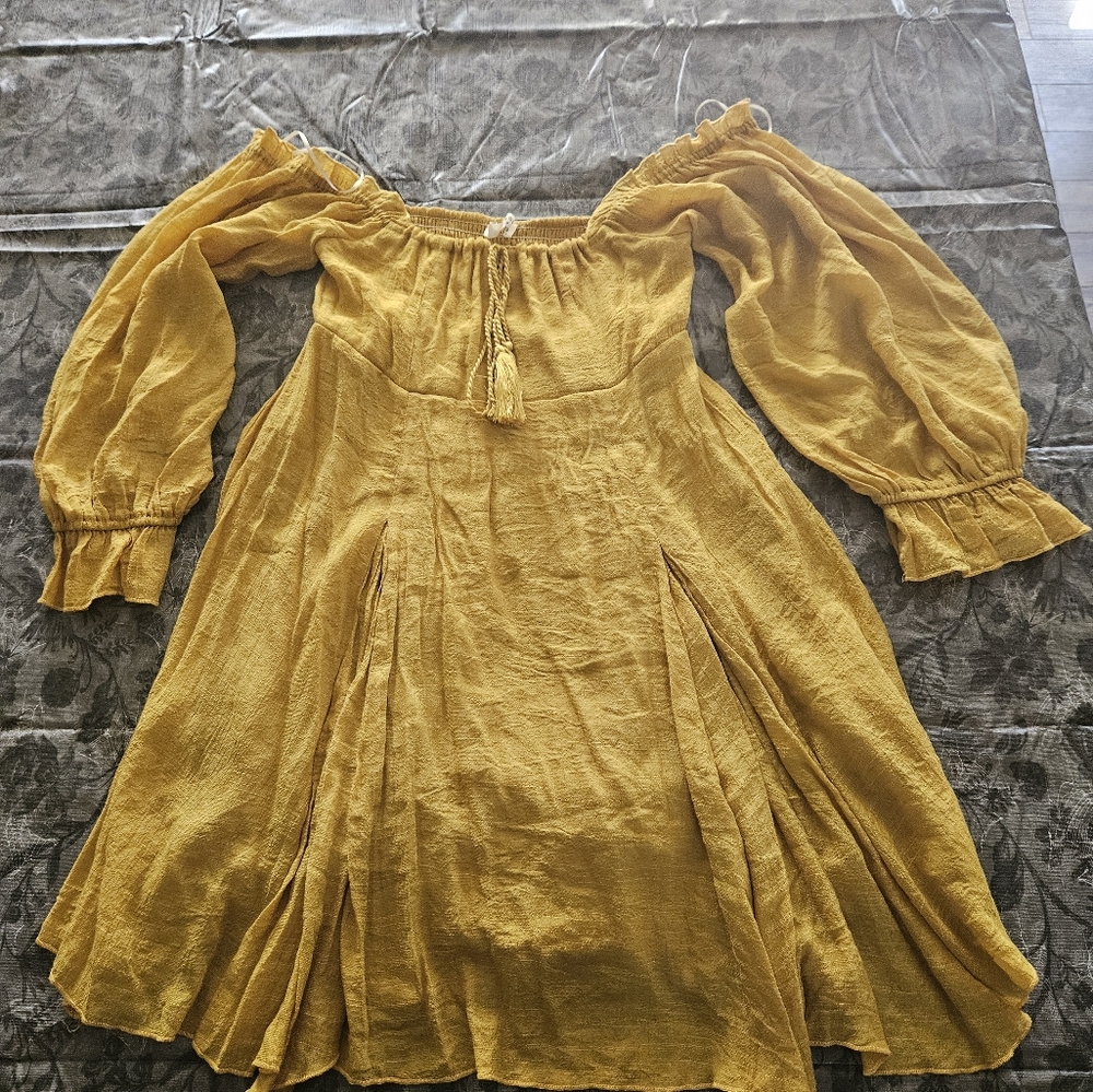 3/4 sleeve milk maid style mid length dress